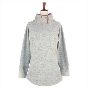 PRANA Tri Thermal Threads Fleece Tunic Sweatshirt in Glacier Teal/Brown Size M